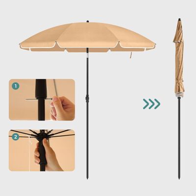 Parasol voor strand taupe