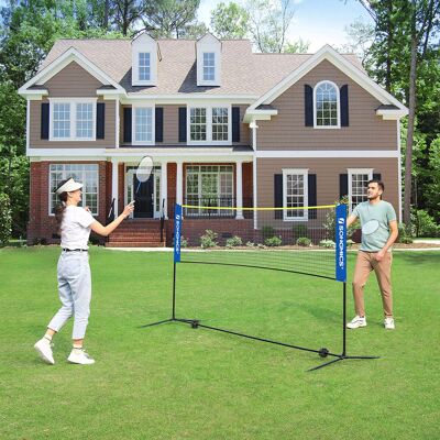 Un filet de badminton vous est proposé à monter dans le haut verstelbaar