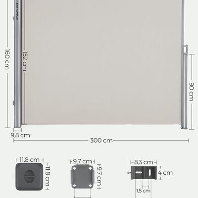 Zijluifel 160 x 300 cm beige