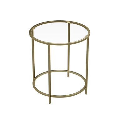Ronde bijzettafel avec lame vitrée