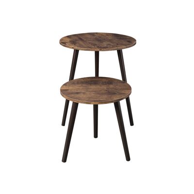 2 bijzettafels ronds design industriel