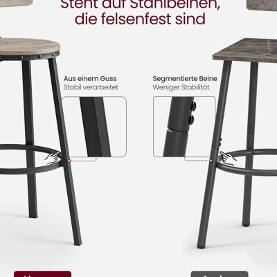Barkrukken set van 2 grège-noir