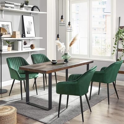 Eetkamerstoelen set van 2 vert-zwart
