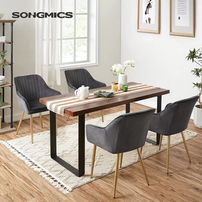 Set van 6 gestoffeerde eetkamerstoelen