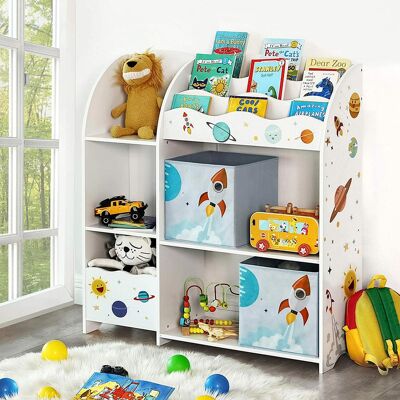 Organizador para juegos y libros.