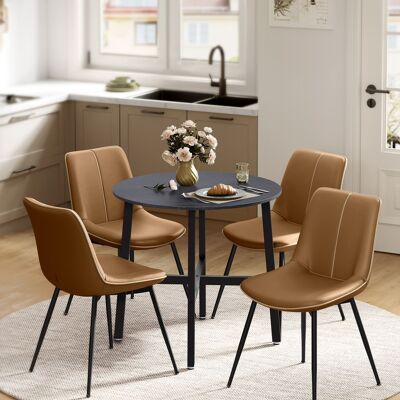 Ronde eettafel klein ebbenhout noir-encrezwart