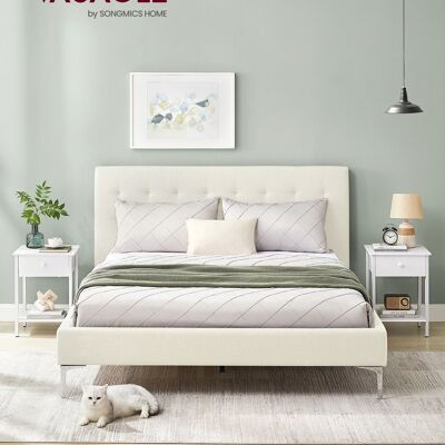 Set de 2 bijzettafels avec charge et tapis de planches blanc
