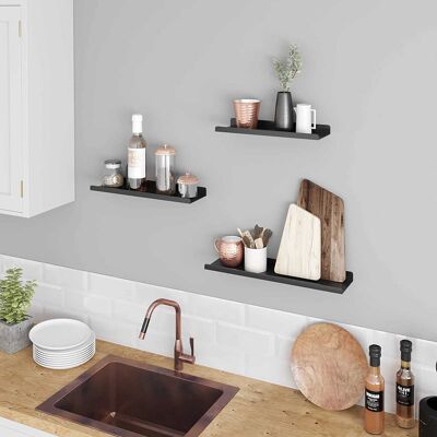 Set van 3 metalen wandplanken