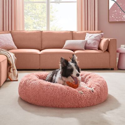 Hondenbed mullido 100 cm d wasbaar rosa
