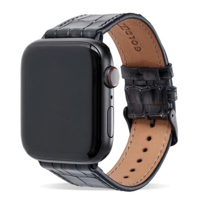 Bracelet Apple Watch Milano gris (adaptateur noir) 38/40/41mm