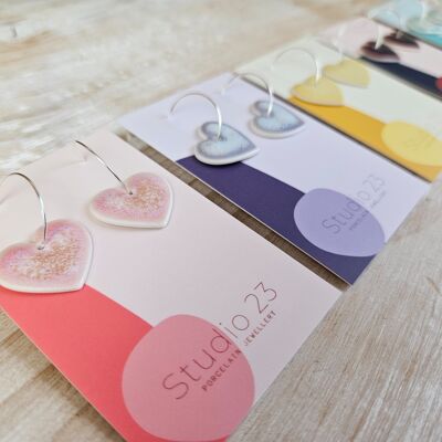 Drop Heart Earring Pair