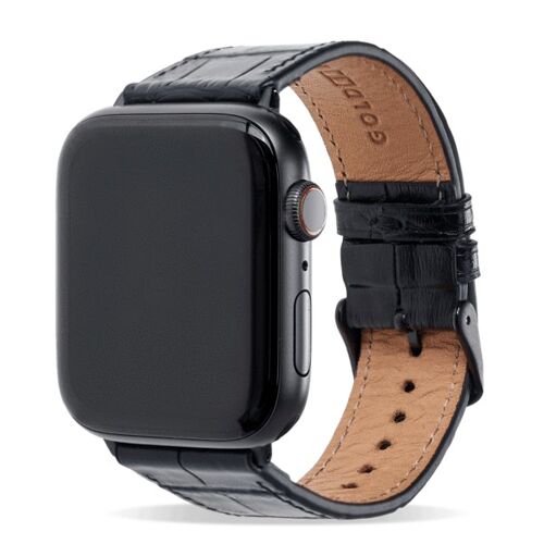 Apple Watch Armband Croco schwarz (Adapter schwarz) 38/40/41mm