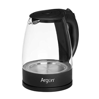 Hervidor de agua de cristal negro. 2000W y 1.8L. Color: Negro