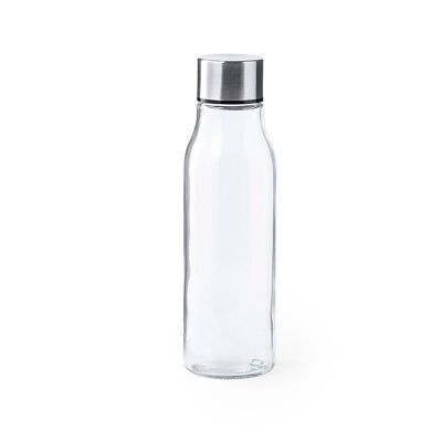 Bidón 550 ml borosilicato con tapón acero inox. Color: Transparente