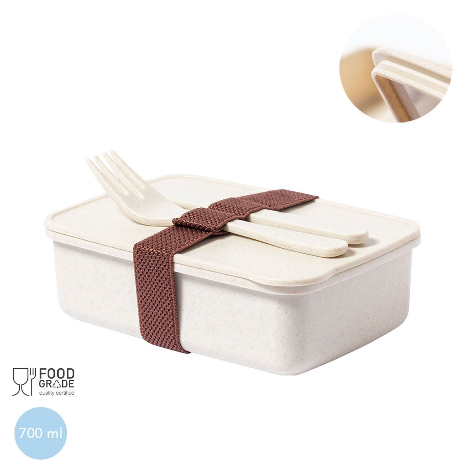 Porta pranzo Harxem da 700 ml, certificato per uso alimentare. Colore bianco