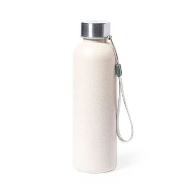Bidón 600 ml PE veteado libre de BPA, tapón acero inoxidable Color: Blanco