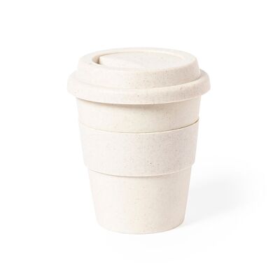 Vaso 350 ml PP veteado con tira antiquemaduras Color: Beige