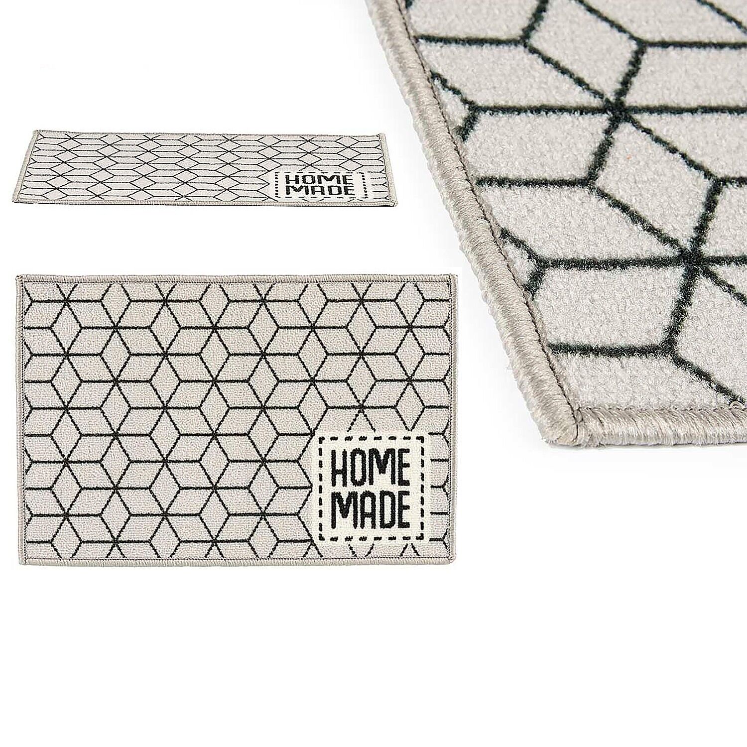 Tappeto multiuso fatto in casa 40x60 cm. Colore: Grigio/Nero
