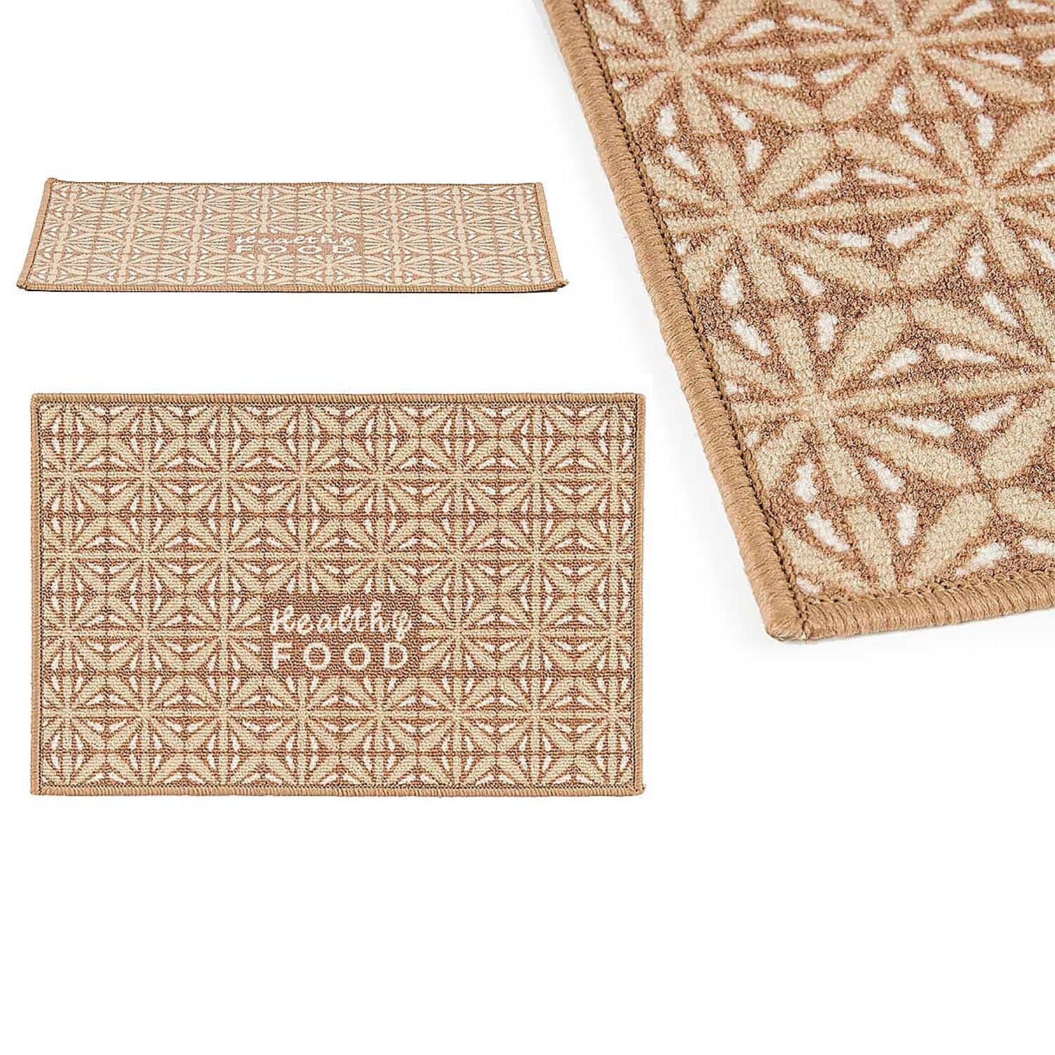 Tappeto multiuso con tema cibo sano 40x60 cm. Colore: Beige