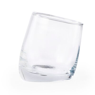 Vaso 320 ml cristal diseño exclusico inclinado Color: Transparente