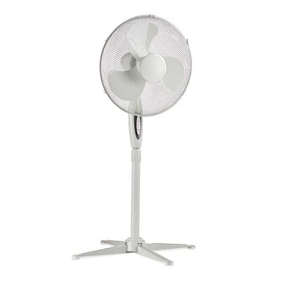 Ventilatore a piantana con oscillazione di 180°. 45 W di potenza e 3 velocità. Colore bianco