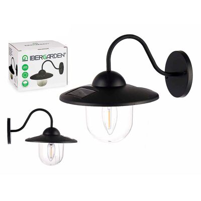 Solar light wall lamp with warm light motif. Color: Black