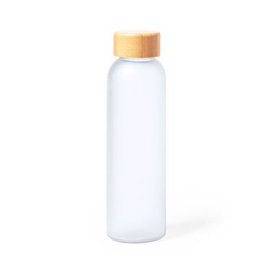 Bidón cristal y bambú 500 ml Color: Transparente