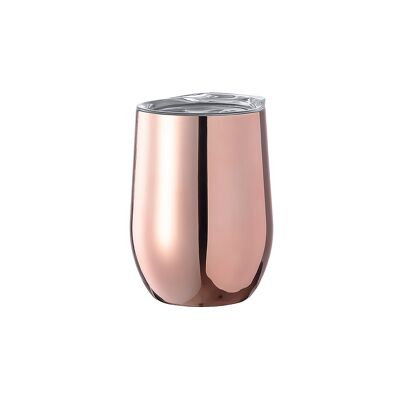 Vaso térmico de acero inox de doble pared y 350ml de capacidad, con recubrimiento exterior de cobre galvanizado. Color: Cobre