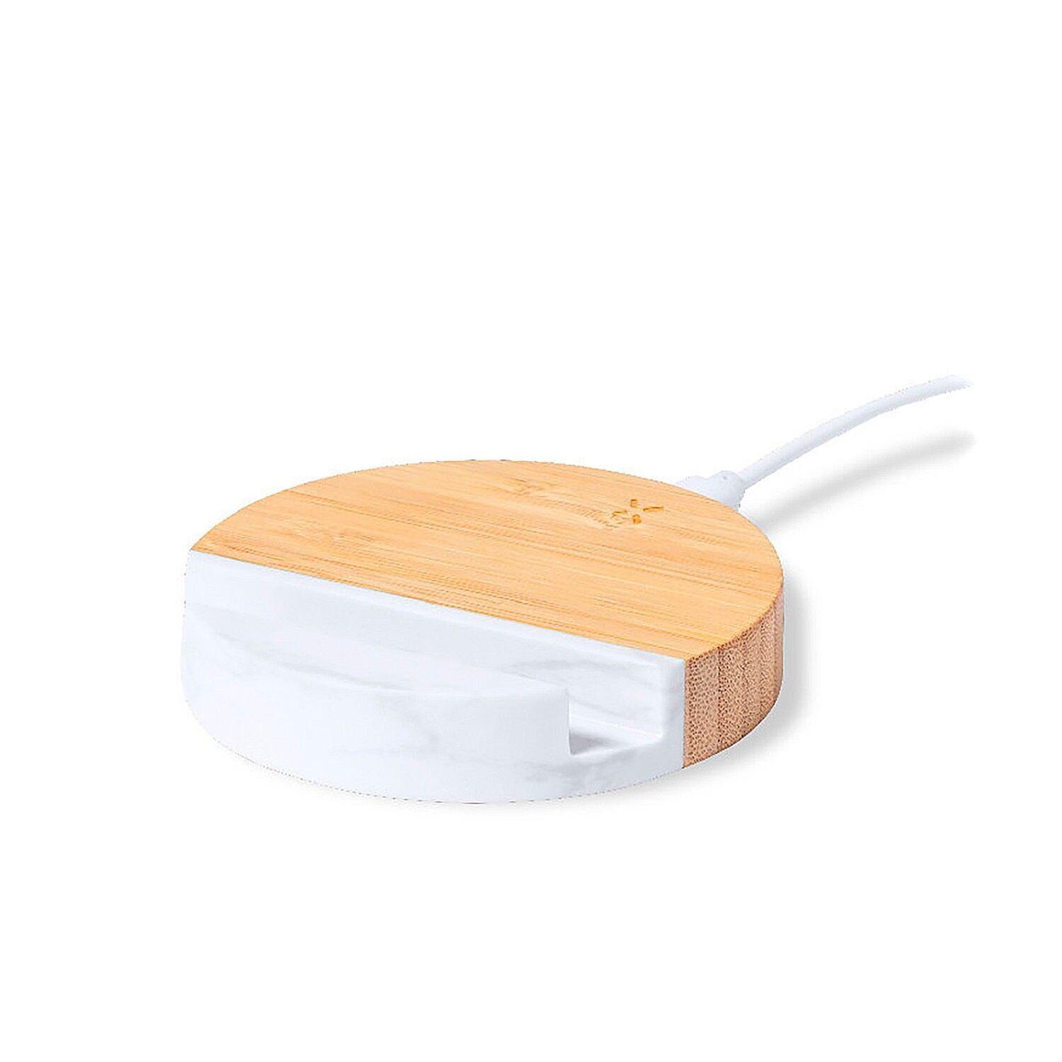 Soporte Cargador organic bambú/mármol Inalámbrico 15W carga rápida Color: Madera