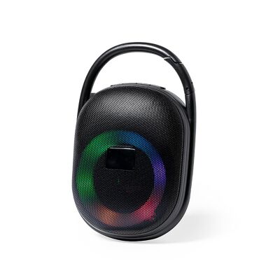 Bluetooth-Lautsprecher mit mehrfarbigem LED-Licht. Schallleistung 5 W. Batterie 1.200 mAh Farbe: Schwarz