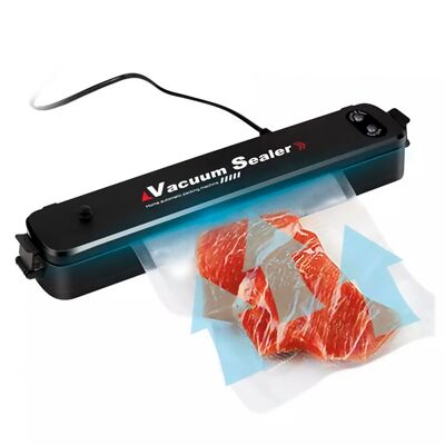 Envasadora-Selladora al vacío de 90W. 2 modos de sellado diferentes y 2 funciones de uso para cada tipo de comida. Color: Negro