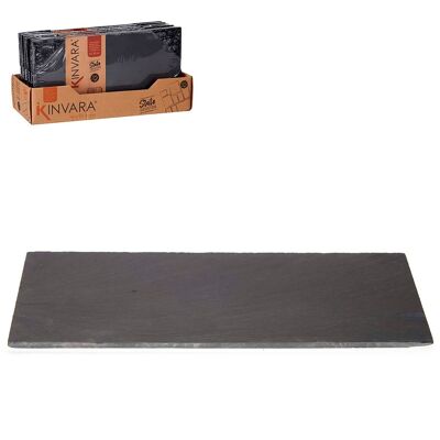Set of 6 rectangular appetizer slates. 30 x 15 cm. Color: Black
