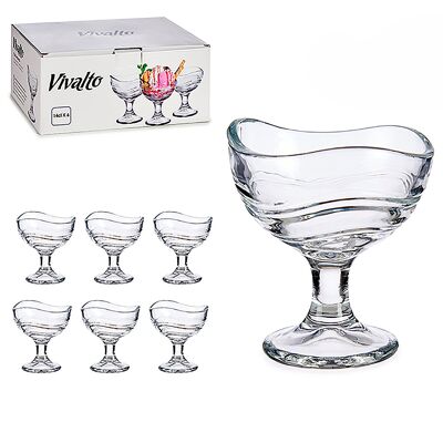 Set of 6 ice cream cups 13.5 cl. Transparent color