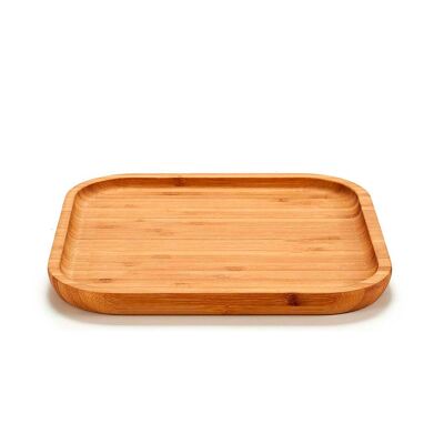 Small square bamboo snack tray.20x20 cm Color: Brown