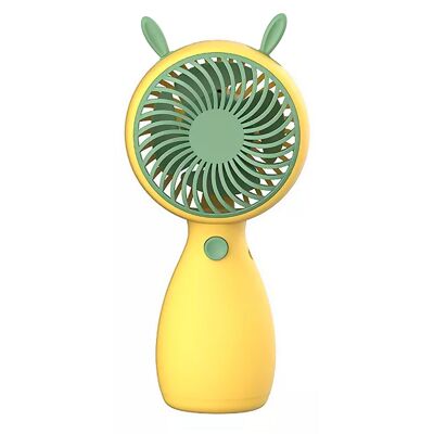 Mini ventilateur à main avec oreilles. Couleur : Jaune