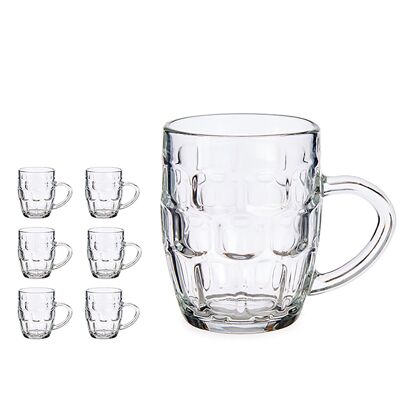 280ML BEER JAR WITH HANDLE Color: Transparent