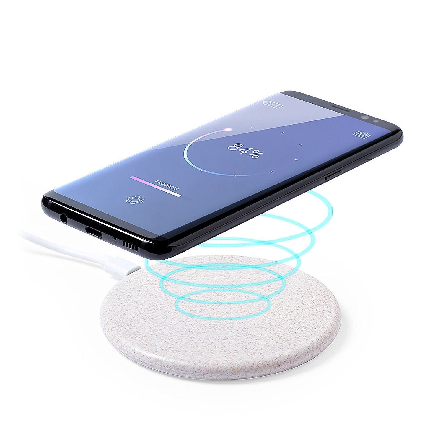 Caricabatterie wireless Nature Wheat Cane da 10 W con ricarica rapida Colore: Beige