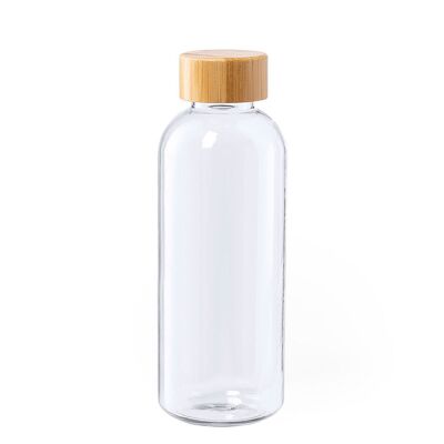 Bidón Solarix REPT 600 ml.Tapón rosca bambú Color: Transparente