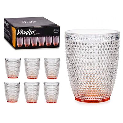 PACK OF 6 300ML AMBER WATER DOT GLASS GLASSES Color: Transparent/Orange