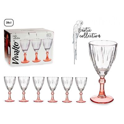 PACK OF 6 SALMON-COLOR WINE GLASSES 275ML Color: Salmon