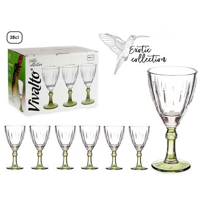 PACK OF 6 GREEN WINE GLASSES 275ML Color: Green