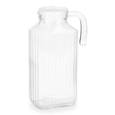 Glass jug with handle, ideal for the refrigerator with 1.8L capacity. Transparent color