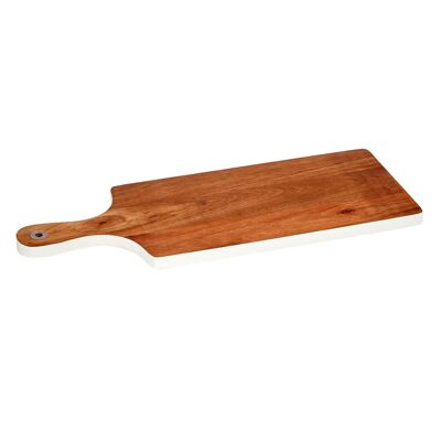 TAGLIERE IN LEGNO CON BORDO BIANCO 45CM Colore: Legno
