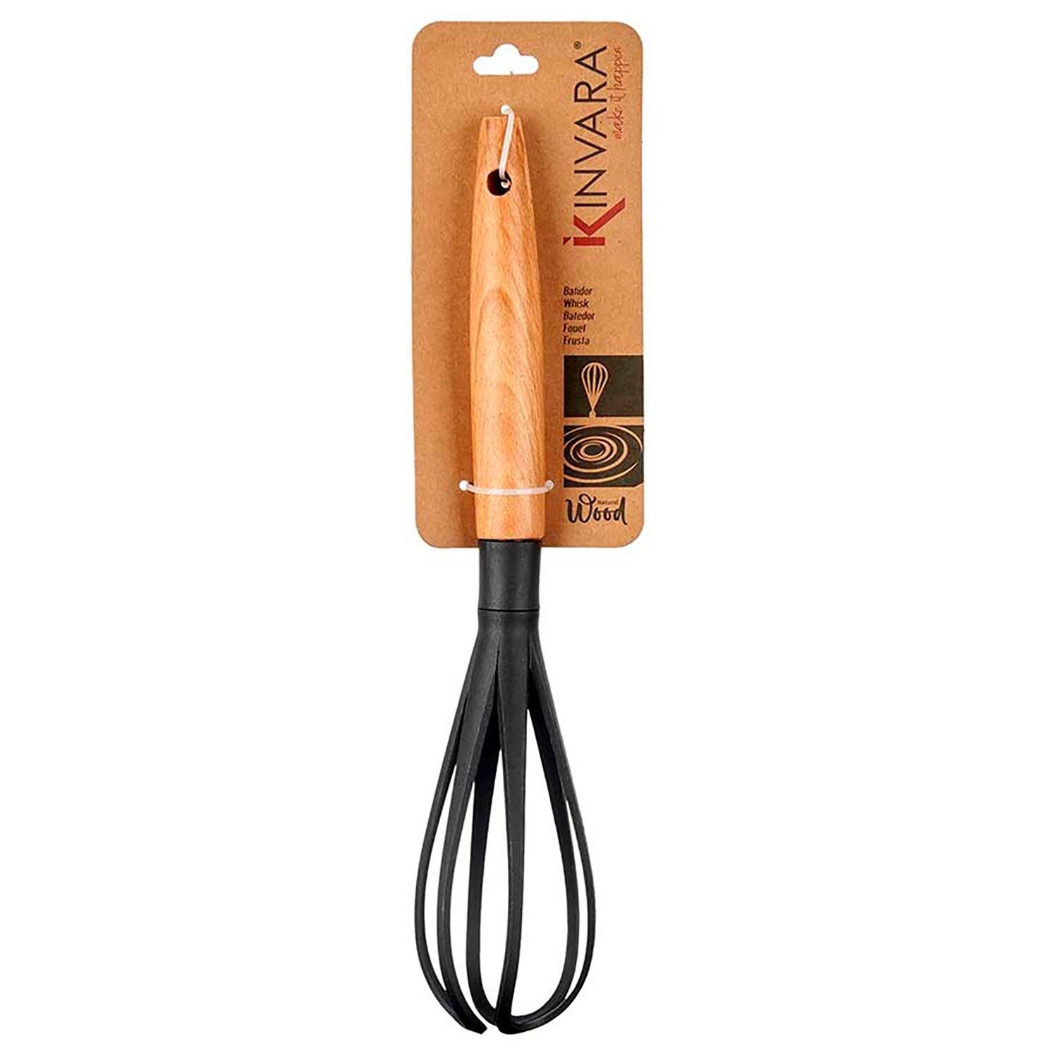 FRUSTA DA CUCINA CON MANICO IN LEGNO Colore: Legno/Nero