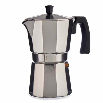 CAFETERA ALUMINIO 3 TAZAS CON ASA Color: Plata