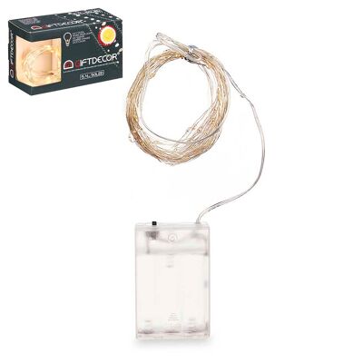 Bande de 5 LED.4 mètres avec 50 lumières chaudes et boîte intérieure. Couleur : Jaune