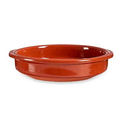 Round casserole made of refractory ceramic. 18 cm diameter.Color: Brown