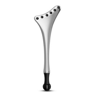 Japanese Terahertz stone facial and body massager, cervical relaxation. Pain relief tool health care.Color: Silver