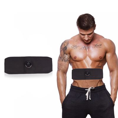 Estimulador eléctrico de cintura y abdomen EMS Smart Fitness. Promueve la circulación sanguínea. Color: Negro