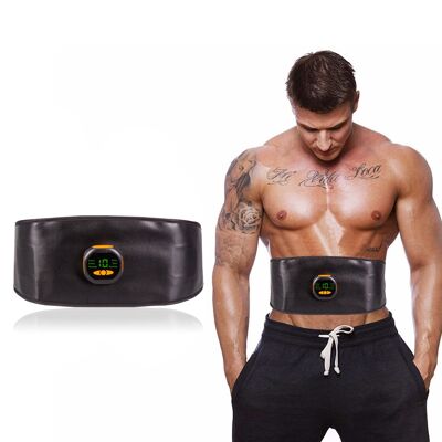 Cinturón estimulador eléctrico de cintura y abdomen EMS Smart Fitness. 15 intensidades, 6 modos. Promueve la circulación sanguínea. Color: Negro